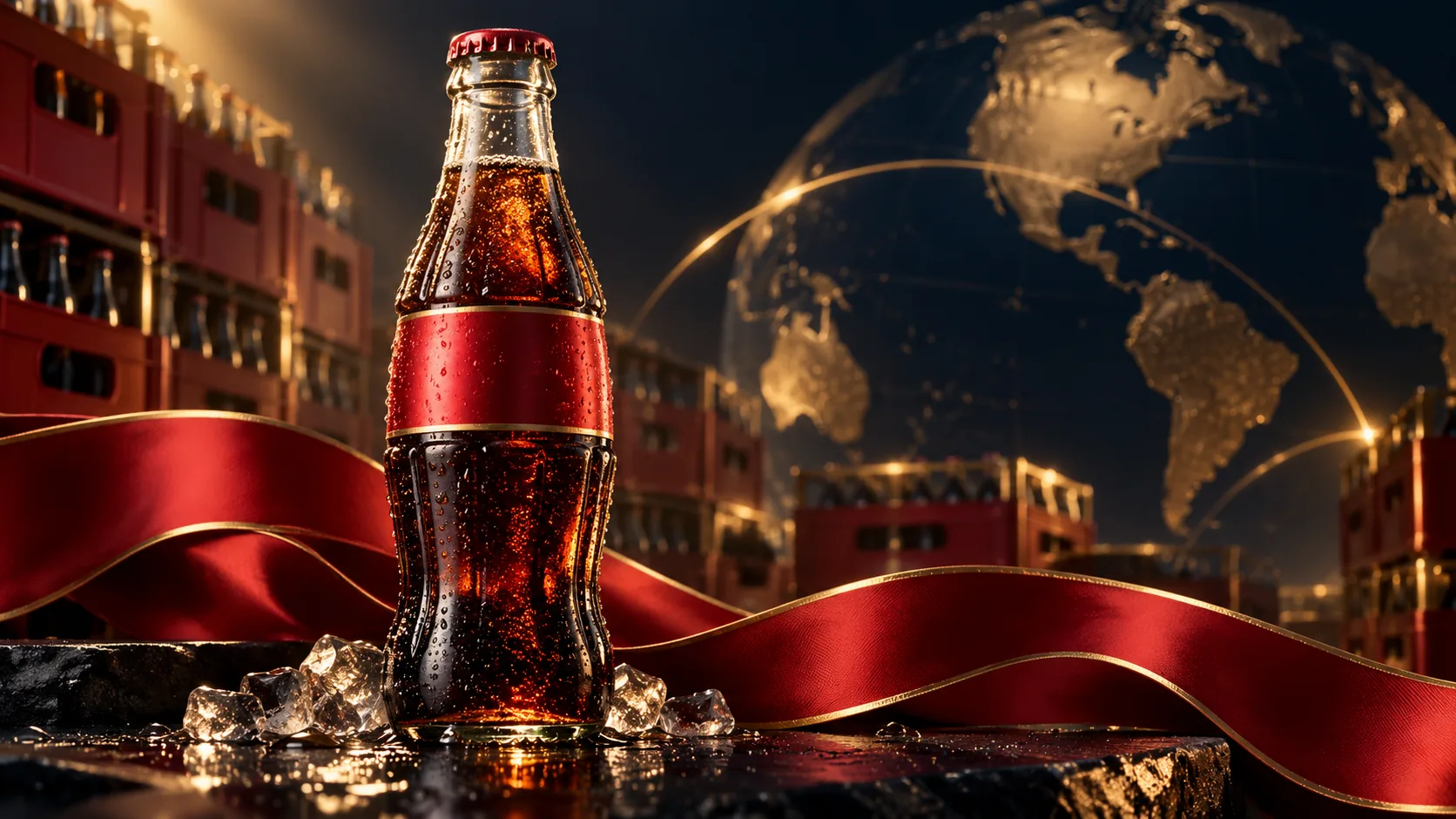 KI-generierte Symbolillustration zum Thema: Coca-Cola: Warum mehr verkaufte Getränke stärker zählen als höhere Preise